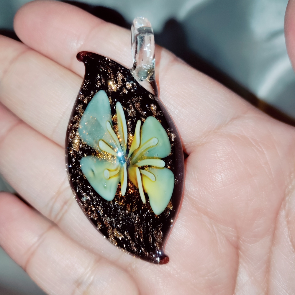 Elegant Floral Glass Pendant